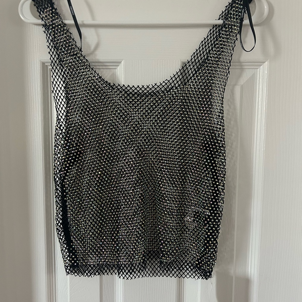 Black Mesh Women's Top